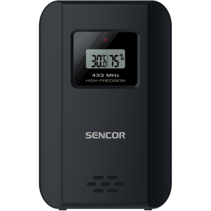 Sencor - Weerstation met kleuren LCD-scherm en wekker 3xAAA zwart