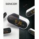 Sencor - Wekkerradio met LED-display en projector 5W/230V zwart