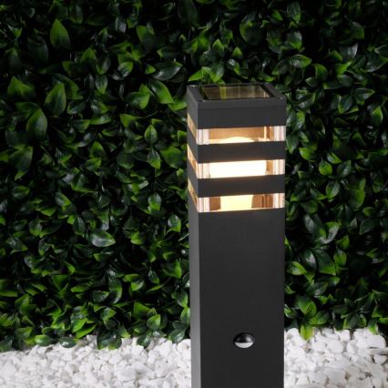 Sensorlamp voor buiten TEKSAS 1xE27/12W/230V IP44 44 cm antraciet