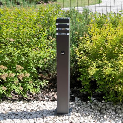 Sensorlamp voor buiten TEKSAS 1xE27/12W/230V IP44 74 cm grafiet