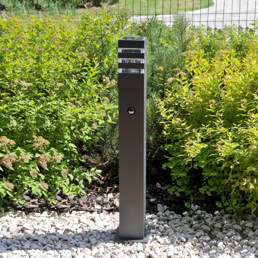 Sensorlamp voor buiten TEKSAS 1xE27/12W/230V IP44 74 cm grafiet