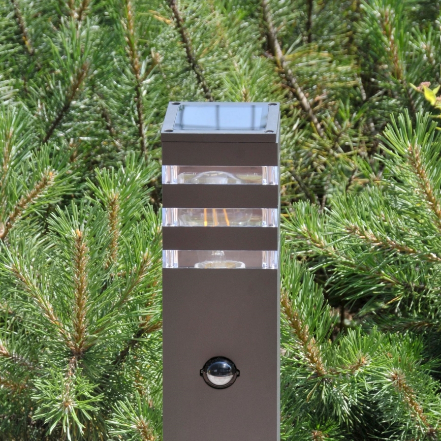 Sensorlamp voor buiten TEKSAS 1xE27/12W/230V IP44 74 cm grafiet