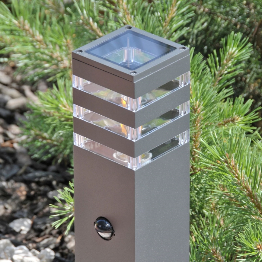 Sensorlamp voor buiten TEKSAS 1xE27/12W/230V IP44 74 cm grafiet