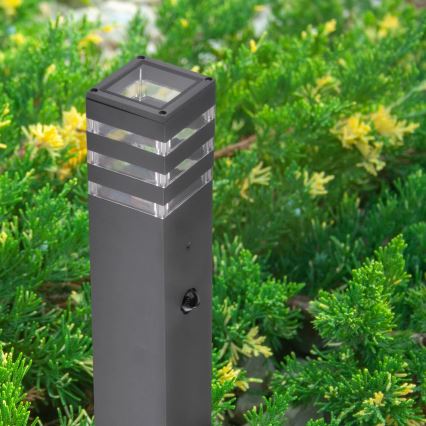Sensorlamp voor buiten TEKSAS 1xE27/12W/230V IP44 74 cm grafiet