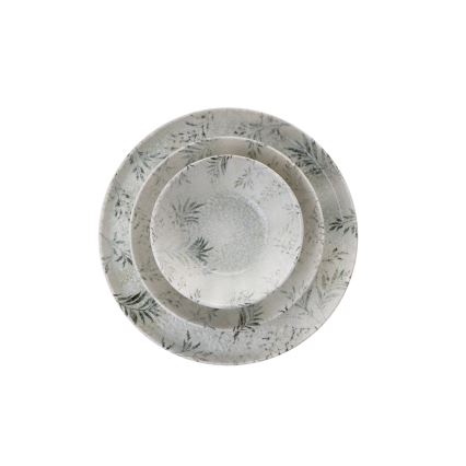 Serviesset 18-delig, grijs porselein