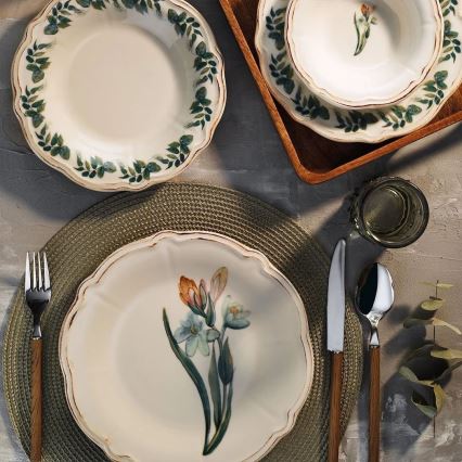 Serviesset 18-delig kleurrijk/porselein