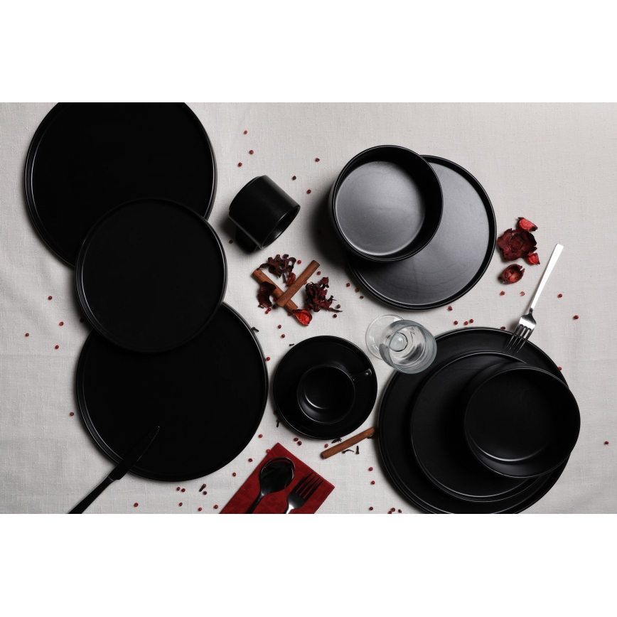 Serviesset 20-delig zwart/steengoed