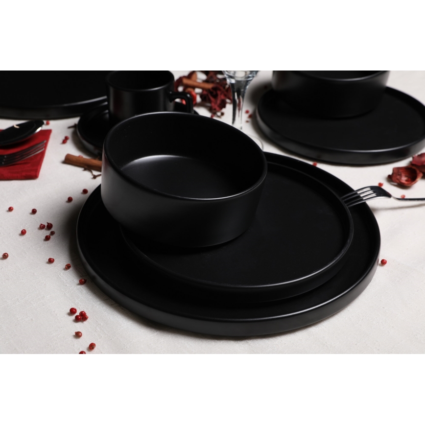 Serviesset 20-delig zwart/steengoed