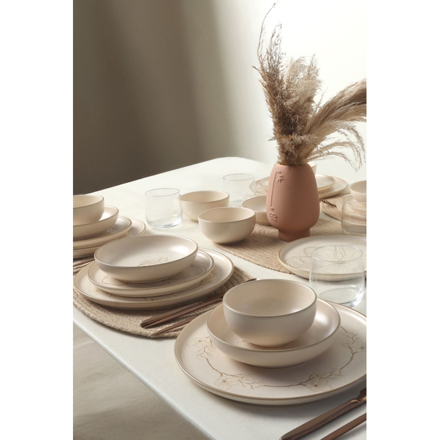 Serviesset 24-delig beige/keramiek