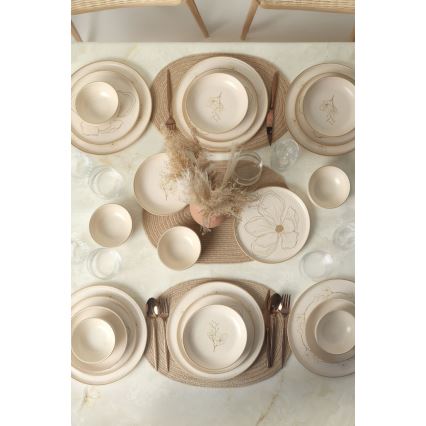 Serviesset 24-delig beige/keramiek