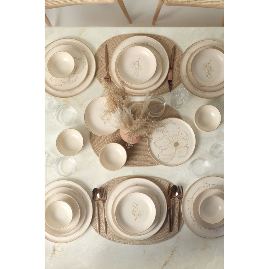 Serviesset 24-delig beige/keramiek