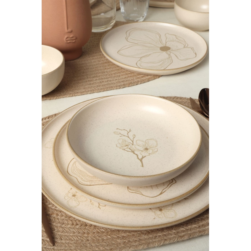 Serviesset 24-delig beige/keramiek