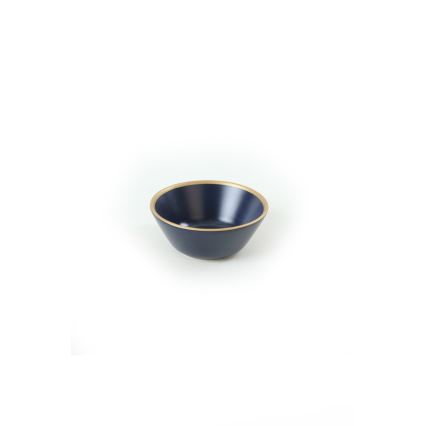 Serviesset 24-delig, blauw met gouden accenten, van keramiek