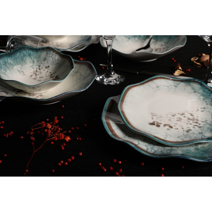 Serviesset 24-delig blauw/porselein