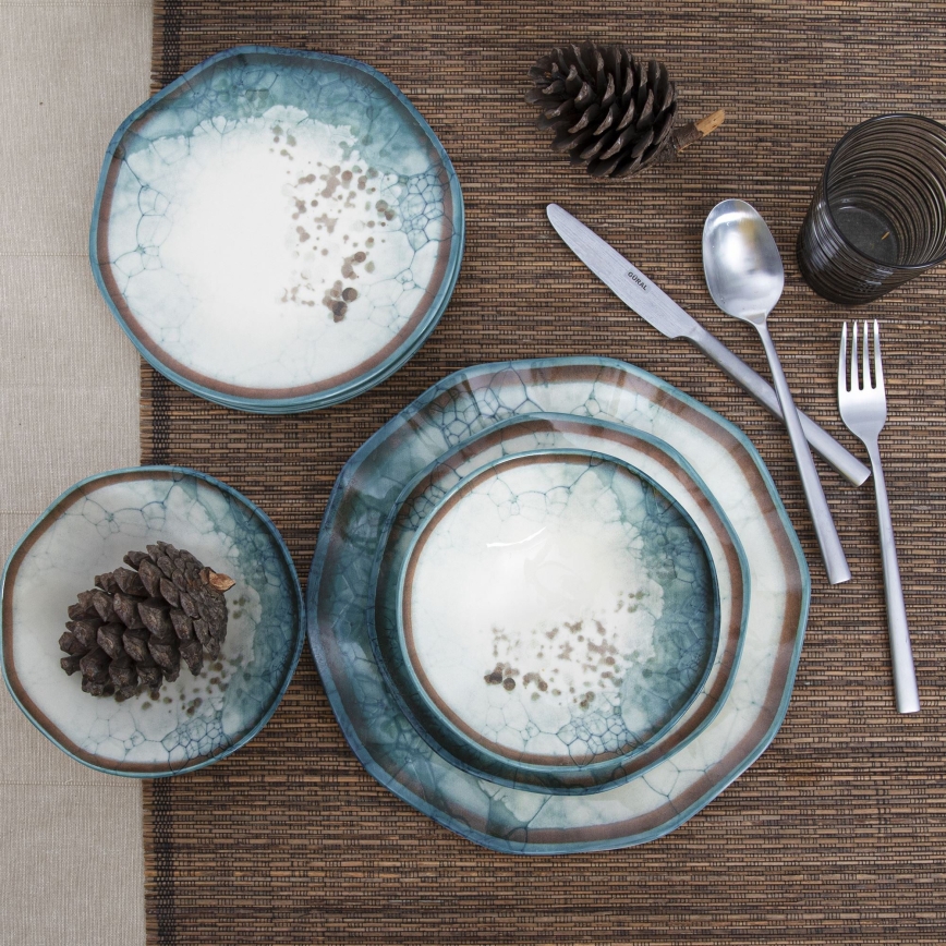 Serviesset 24-delig blauw/porselein