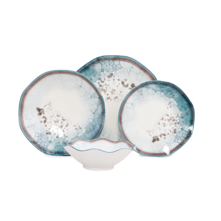 Serviesset 24-delig blauw/porselein