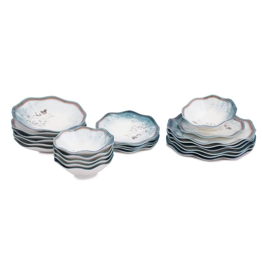 Serviesset 24-delig blauw/porselein