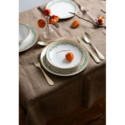 Serviesset 24-delig crème/beige/groen/porselein