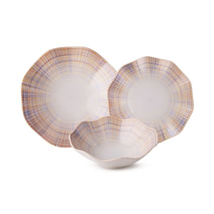 Serviesset 24-delig oranje/porselein