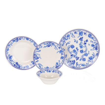 Serviesset 24-delig wit/blauw/keramiek
