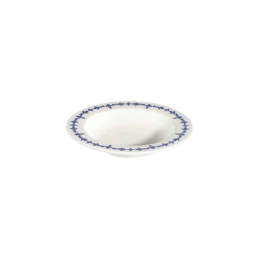 Serviesset 24-delig, wit/blauw, porselein