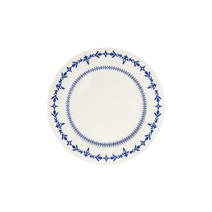 Serviesset 24-delig, wit/blauw, porselein