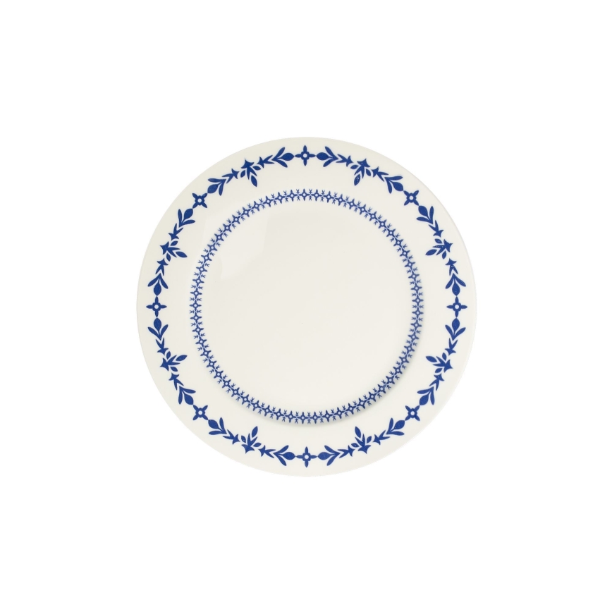 Serviesset 24-delig, wit/blauw, porselein