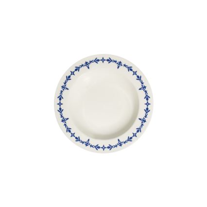Serviesset 24-delig, wit/blauw, porselein