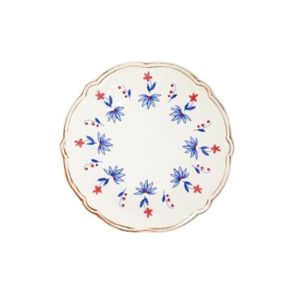 Serviesset 24-delig wit/blauw/rood/porselein