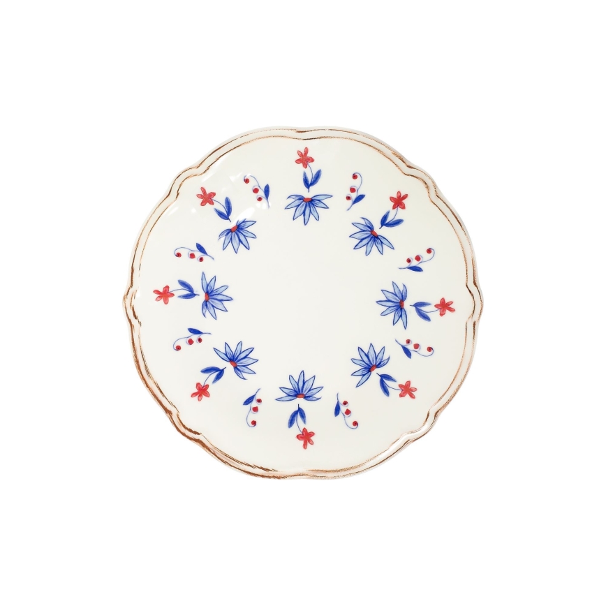 Serviesset 24-delig wit/blauw/rood/porselein