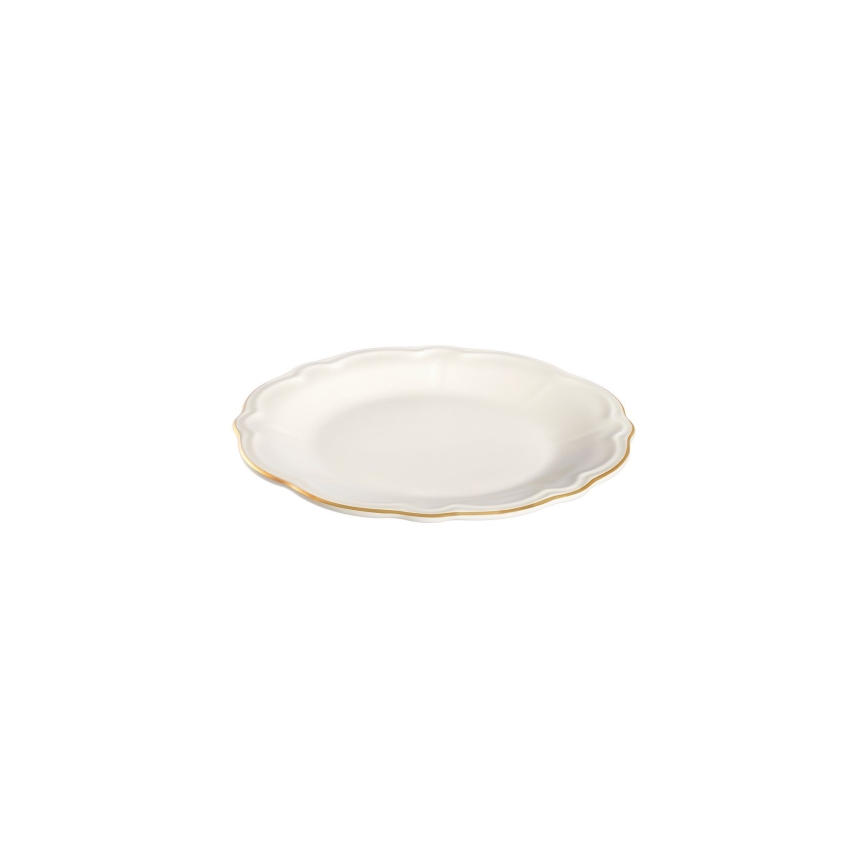 Serviesset 24-delig, wit/goud, porselein