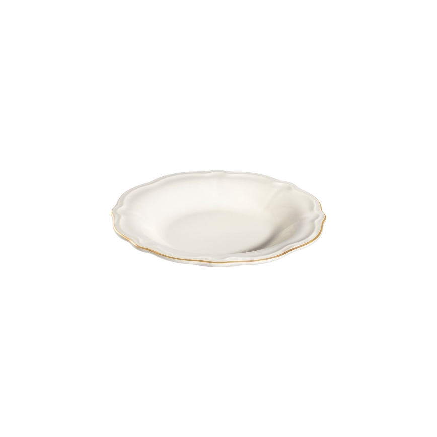 Serviesset 24-delig, wit/goud, porselein