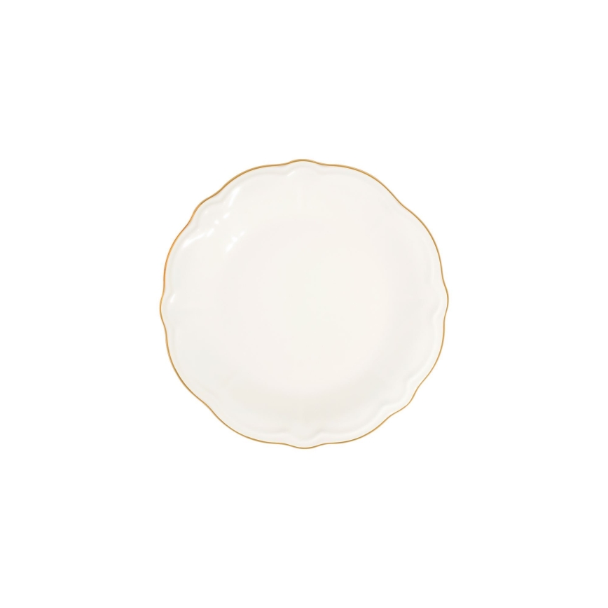 Serviesset 24-delig, wit/goud, porselein