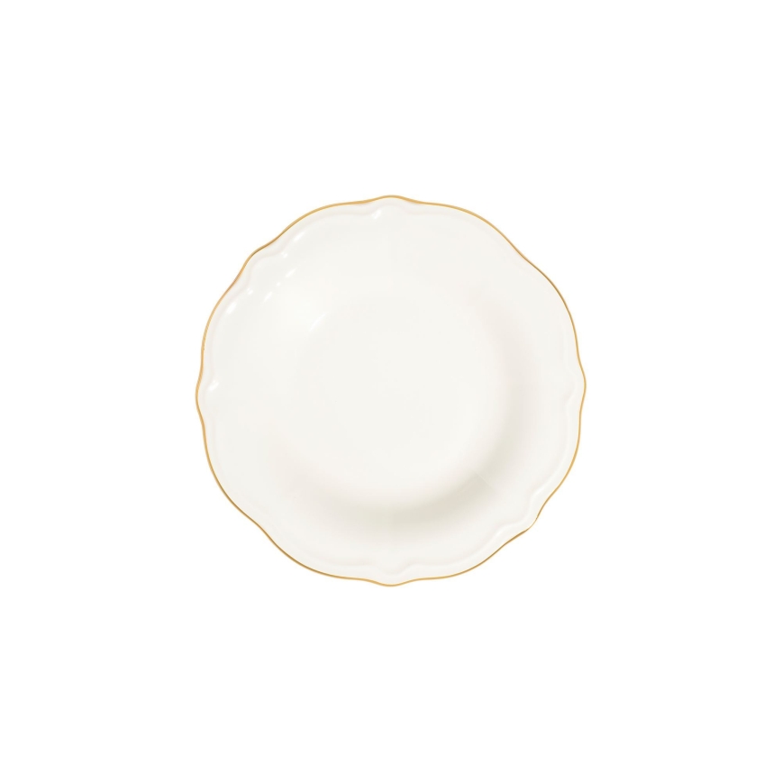 Serviesset 24-delig, wit/goud, porselein