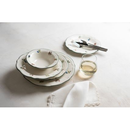 Serviesset 24-delig wit/groen/porselein