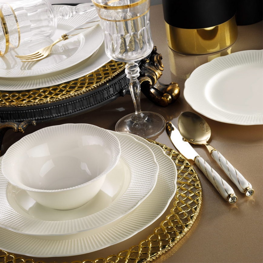 Serviesset 24-delig wit/porselein