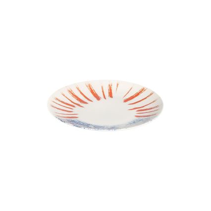 Serviesset 24-delig wit/rood/blauw /porselein