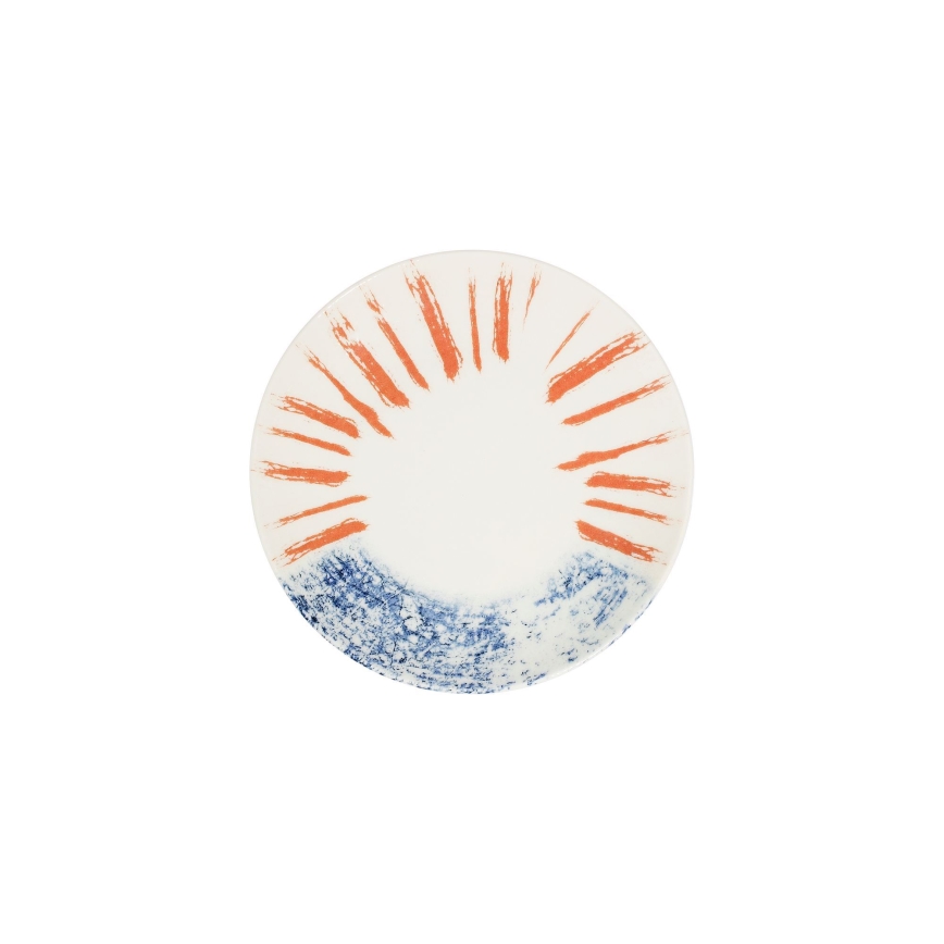 Serviesset 24-delig wit/rood/blauw /porselein