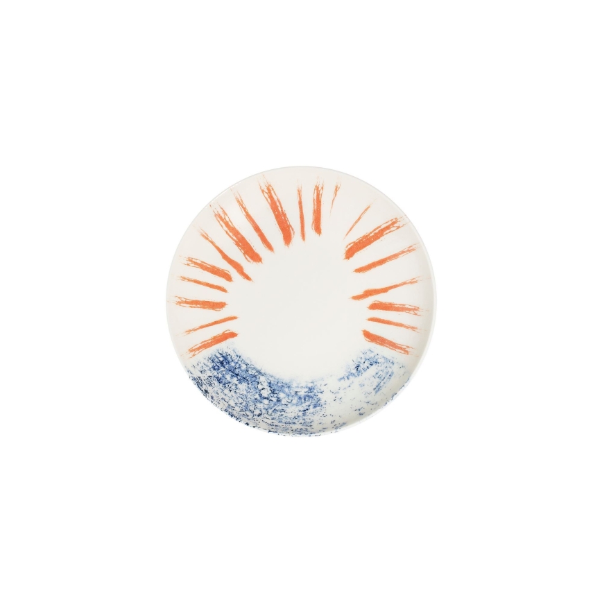 Serviesset 24-delig wit/rood/blauw /porselein
