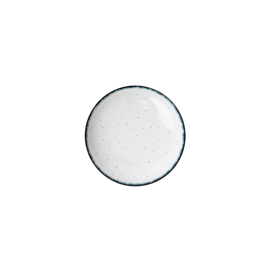 Serviesset 24-delig, wit/zwart, porselein