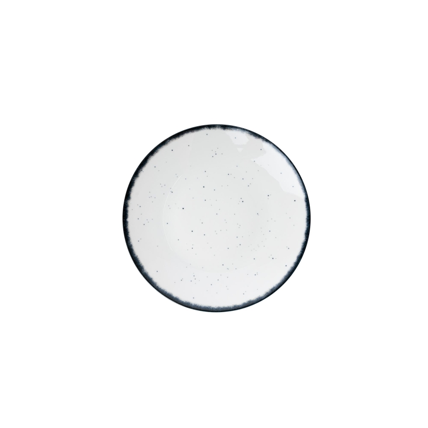 Serviesset 24-delig, wit/zwart, porselein