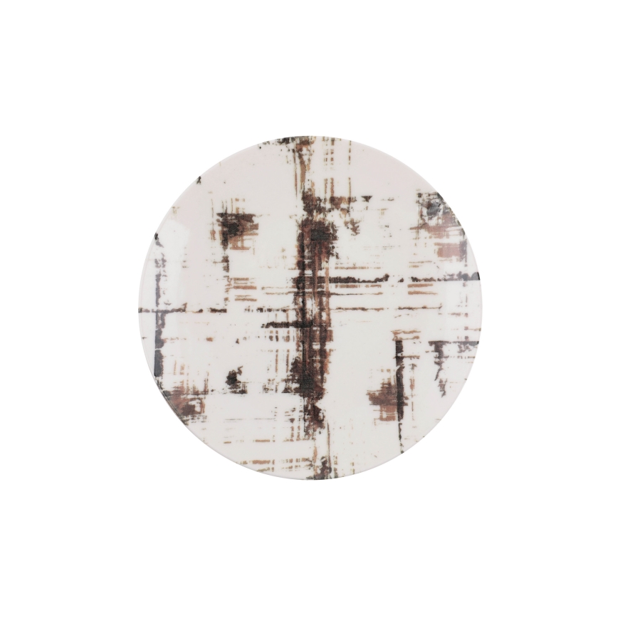 Serviesset 24 stuks bruin/wit/porselein