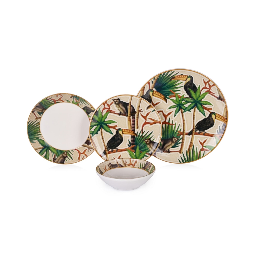 Serviesset 24 stuks kleurrijk/keramiek