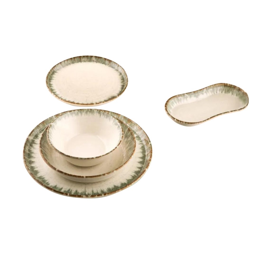 Serviesset 27-delig beige/bruin/porselein