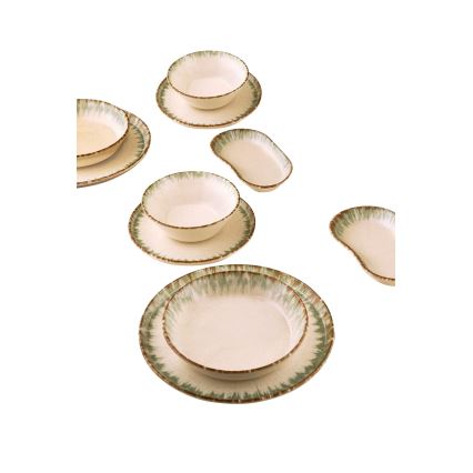 Serviesset 27-delig beige/bruin/porselein