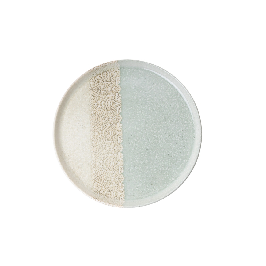 Serviesset 27-delig beige/groen/porselein