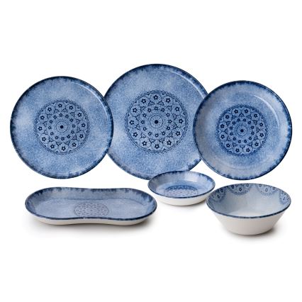 Serviesset 27-delig blauw/porselein