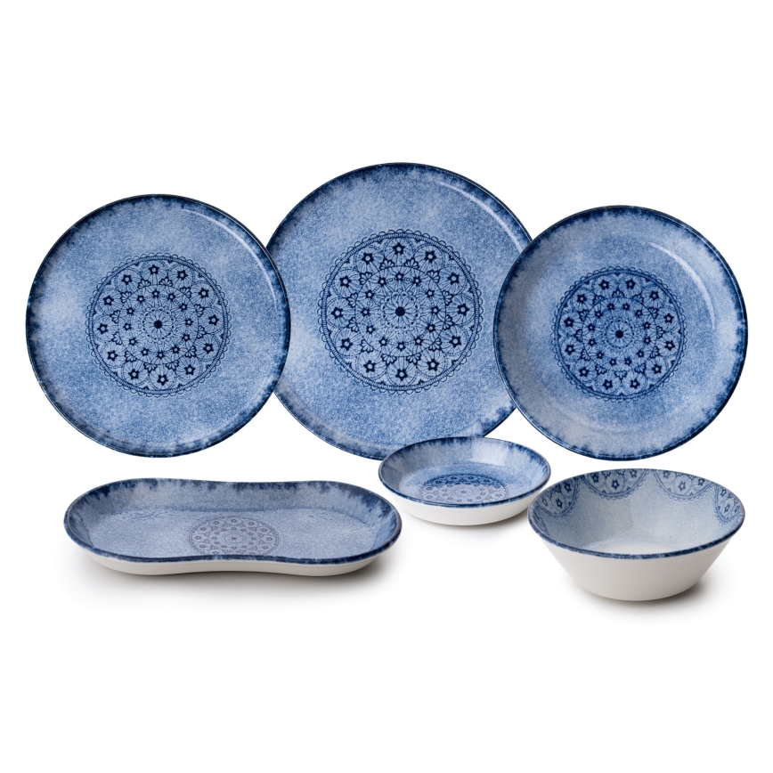 Serviesset 27-delig blauw/porselein