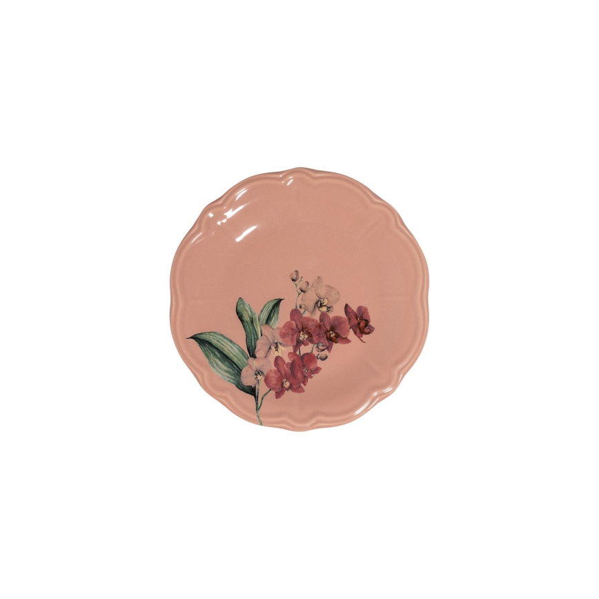 Serviesset 27-delig roze/wit/porselein