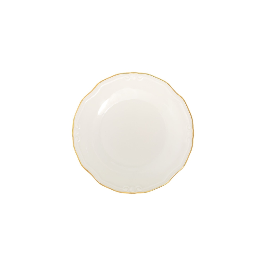 Serviesset 53-delig wit/goud/porselein